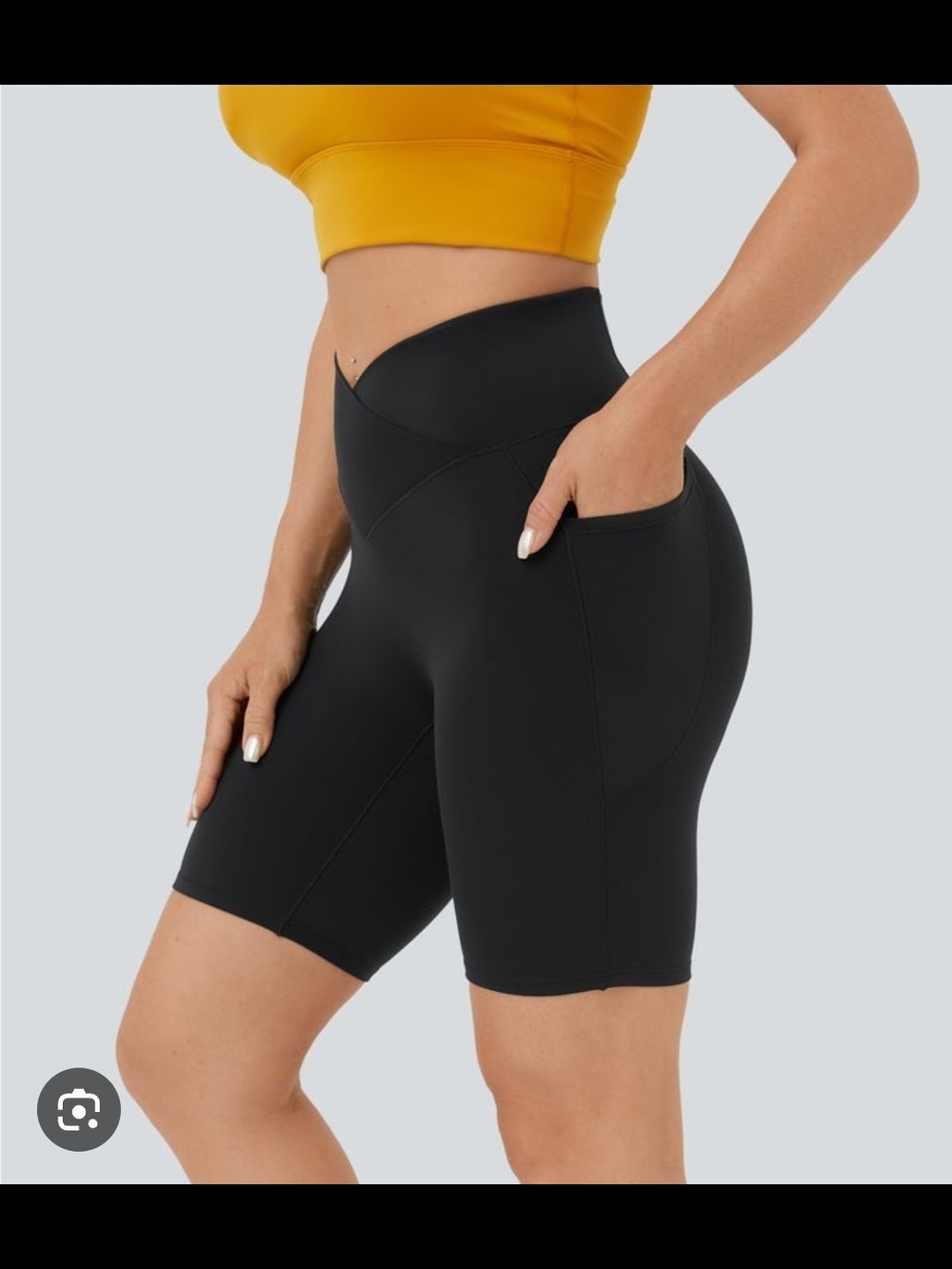 HALARA Black High-Rise Pocket Bike Shorts